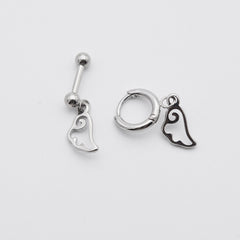 【全サージカルステンレス】アンティーク ウィングライン ドロップピアス(ボール/リング)