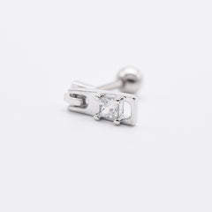 軟骨ピアス 16G ミニ スクエア キュービック バーベルピアス 3color ボディピアス ストレートバーベル 片耳用 ジッパー ファスナー