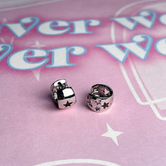 Round Star Punch Ring Earrings (Single Ear)