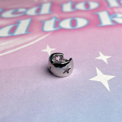 Round Star Punch Ring Earrings (Single Ear)