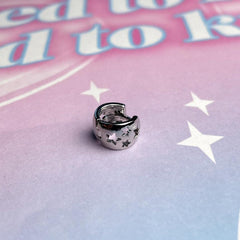 Round Star Punch Ring Earrings (Single Ear)