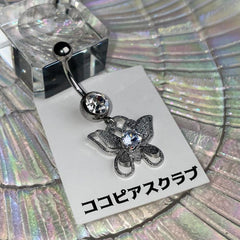 14G Glittery Powder (3Type) สะดือเจาะบาร์เบลกล้วย เจาะสะดือด้วยเหล็กผ่าตัดทั้งหมด เจาะร่างกาย