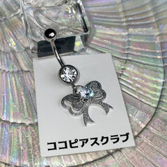 14G Glittery Powder (3Type) สะดือเจาะบาร์เบลกล้วย เจาะสะดือด้วยเหล็กผ่าตัดทั้งหมด เจาะร่างกาย