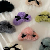 ミニ ファー リボン ヘアクリップ (8Color) ハーフアップ - 4MiLi (フォーミリ)