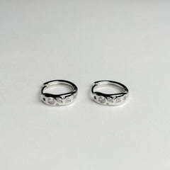 Pebble Cubic Bold Ring Earrings 20G Single Ear