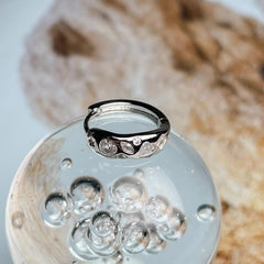 Pebble Cubic Bold Ring Earrings 20G Single Ear