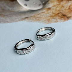 Pebble Cubic Bold Ring Earrings 20G Single Ear