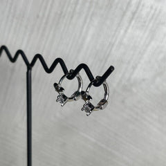 Star & Cubic Medium Ring Earrings (Single Ear)