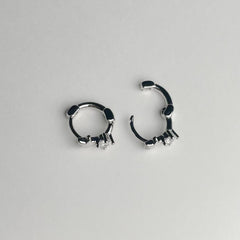 Star & Cubic Medium Ring Earrings (Single Ear)