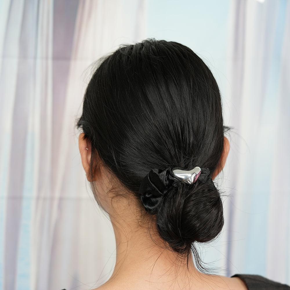 メタルハートサテン シュシュ (2Color) - 4MiLi (フォーミリ)