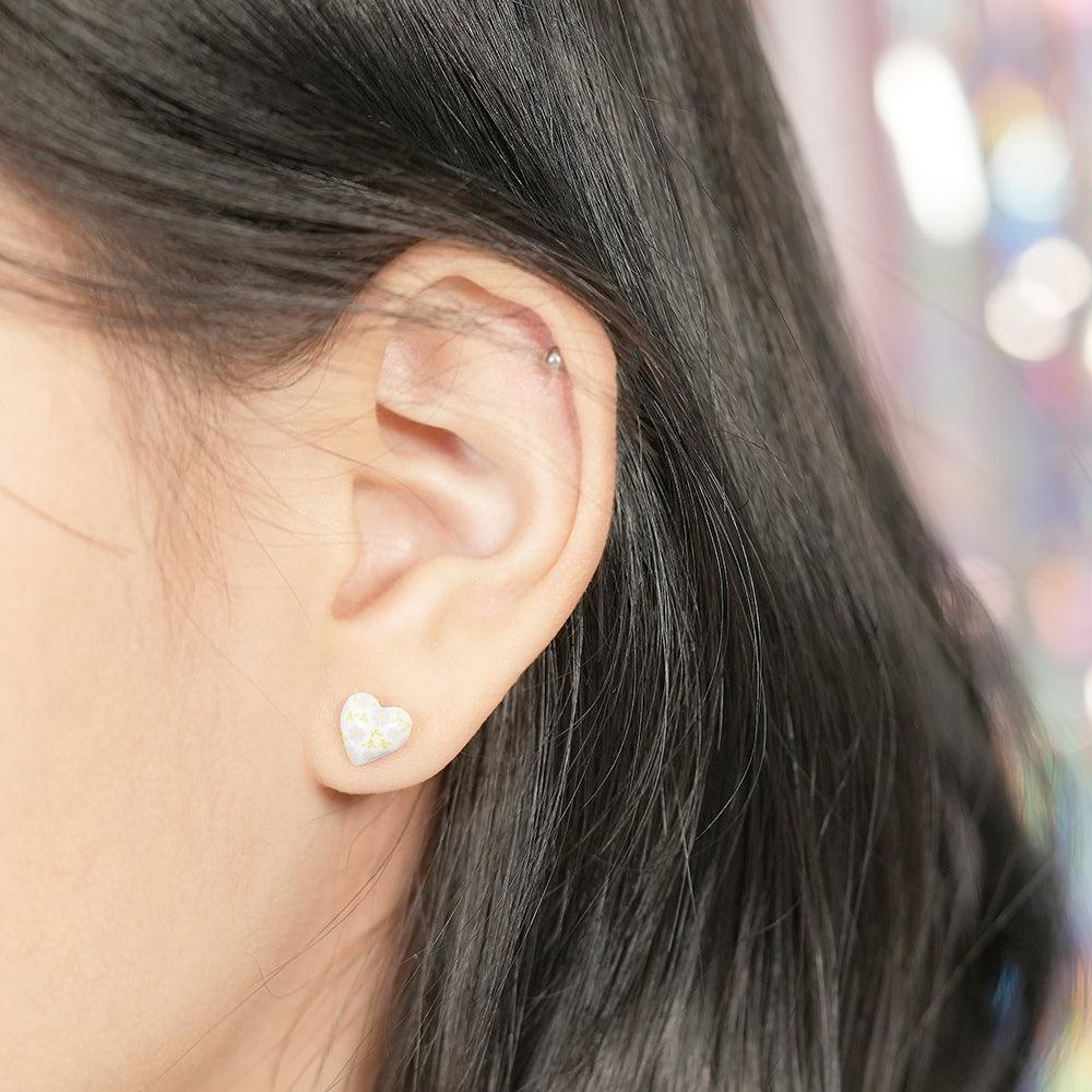 フラワーパターンハート ピアッシング (9Color) - 4MiLi (フォーミリ)