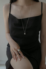 silver925 silver ball long necklace (2color) - 4MiLi (フォーミリ)