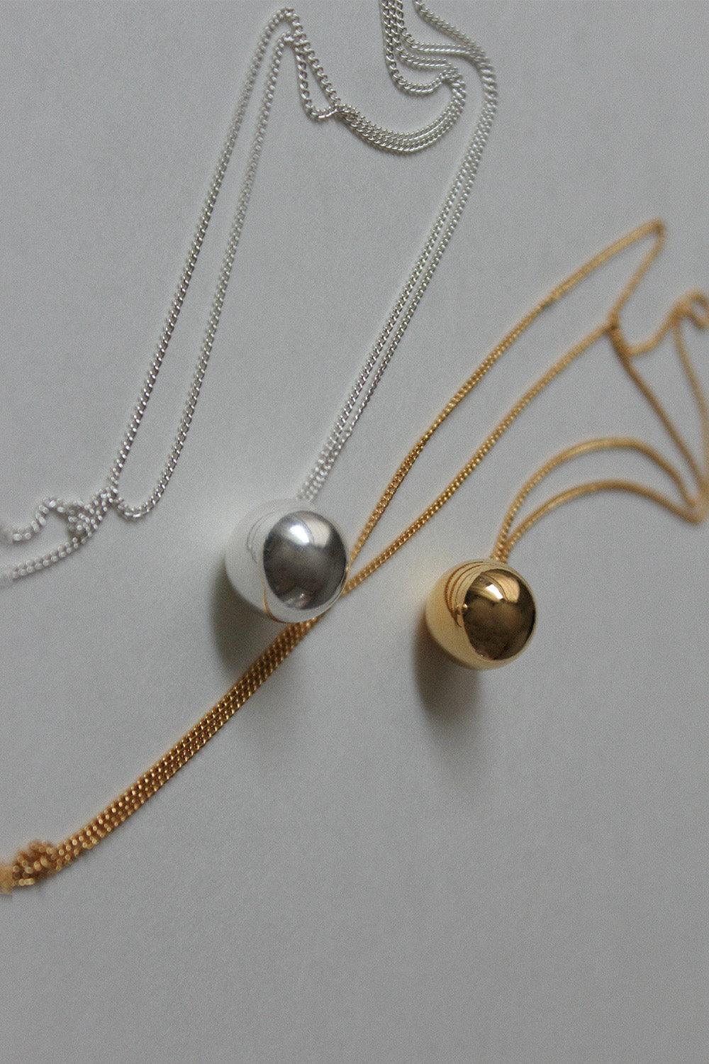 silver925 silver ball long necklace (2color) - 4MiLi (フォーミリ)