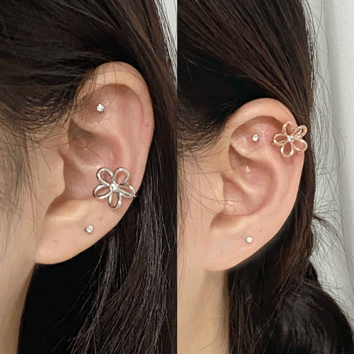 デイジー フラワー イヤーカフ (3Color) - 4MiLi (フォーミリ)
