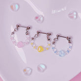 ハートビーズチェーン (ピアス/ピアッシング) 16G