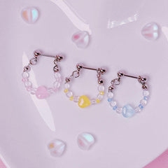 Heart Beads Chain (Piercing) 16G