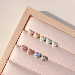 フラワーパターンハート ピアッシング (9Color) - 4MiLi (フォーミリ)