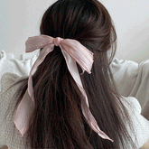 パール ロングリボン ヘアピン (5Color) - 4MiLi (フォーミリ)