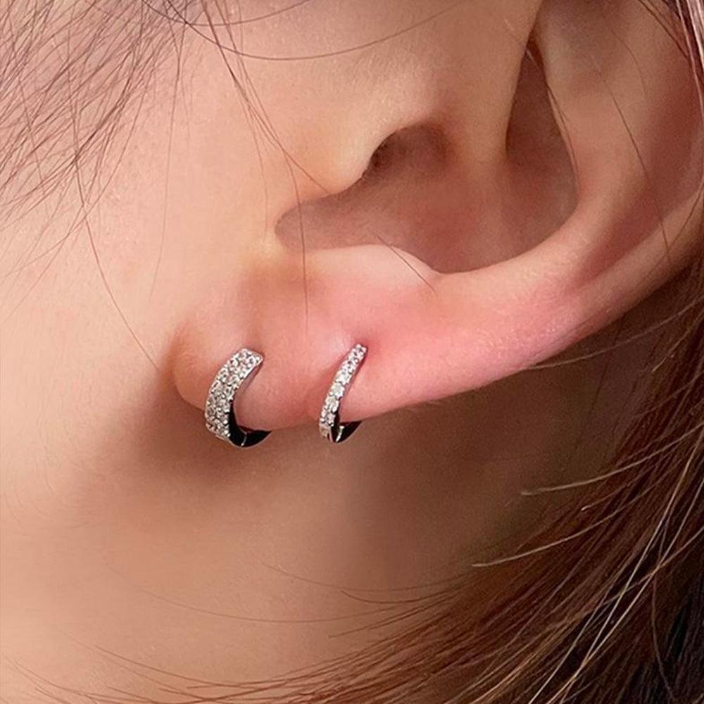 クラシック キュービック ワンタッチリングピアス (2Size 3Color) - 4MiLi (フォーミリ)