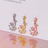 ダブル ブロッサム バタフライ 蝶 (ピアス/ピアッシング) 16G