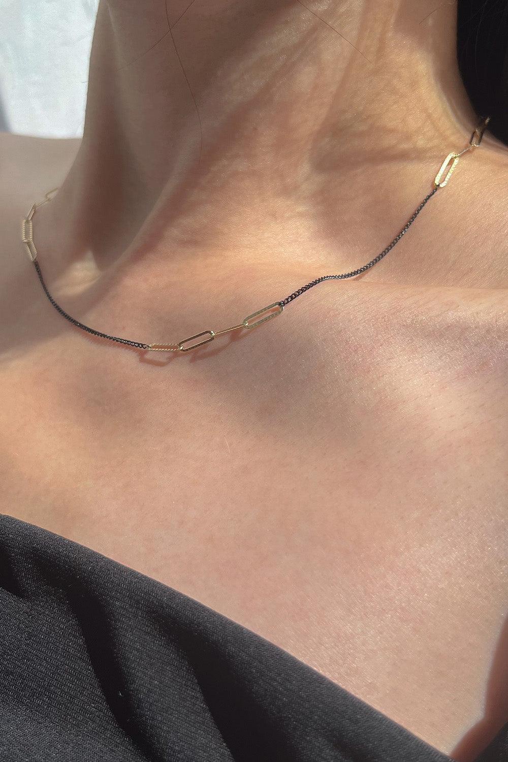 14k clip & black chain necklace - 4MiLi (フォーミリ)