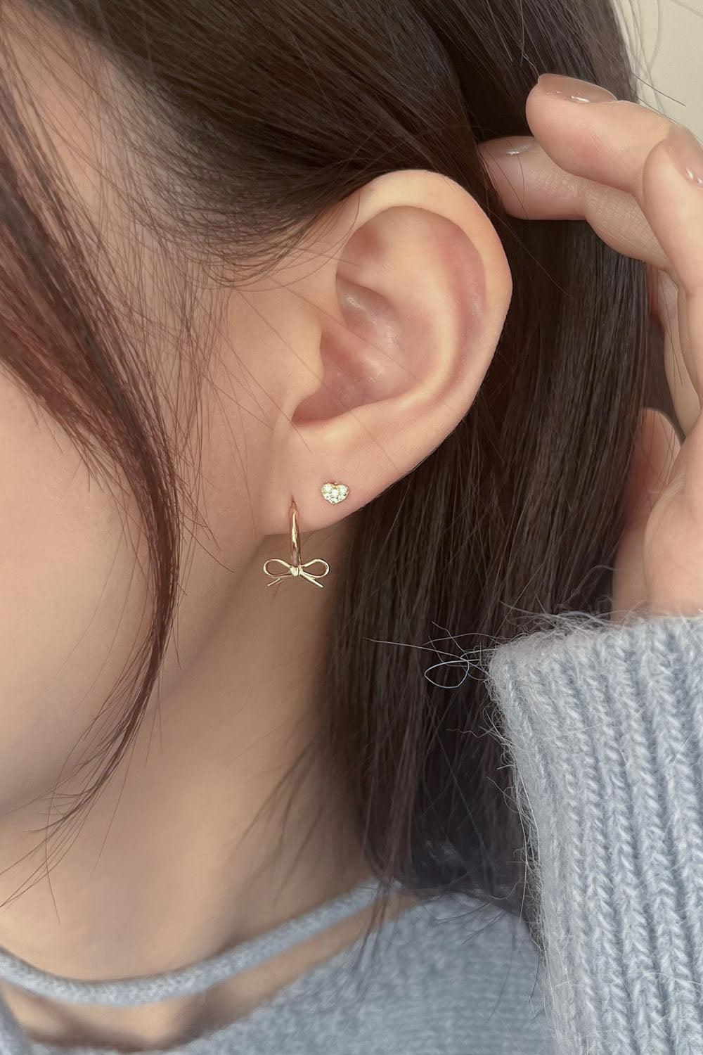 14k plumpy cubic heart piercing 21G - 4MiLi (フォーミリ)