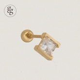 14k square frame cubic piercing 21G - 4MiLi (フォーミリ)