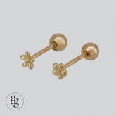 ต่างหูดอกไม้จิ๋ว 14k (2 แบบ) 21G