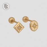 14k sparkle carving piercing (2type) 21G - 4MiLi (フォーミリ)