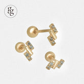 14k tripple bar piercing 21G - 4MiLi (フォーミリ)