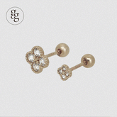 14k clover piercing (2type) 21G - 4MiLi (フォーミリ)