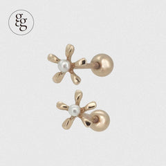 14k pearl flora piercing 21G - 4MiLi (フォーミリ)