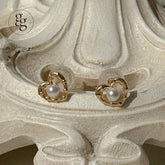 14k pearl in heart earrings (1 pair) - 4MiLi (フォーミリ)