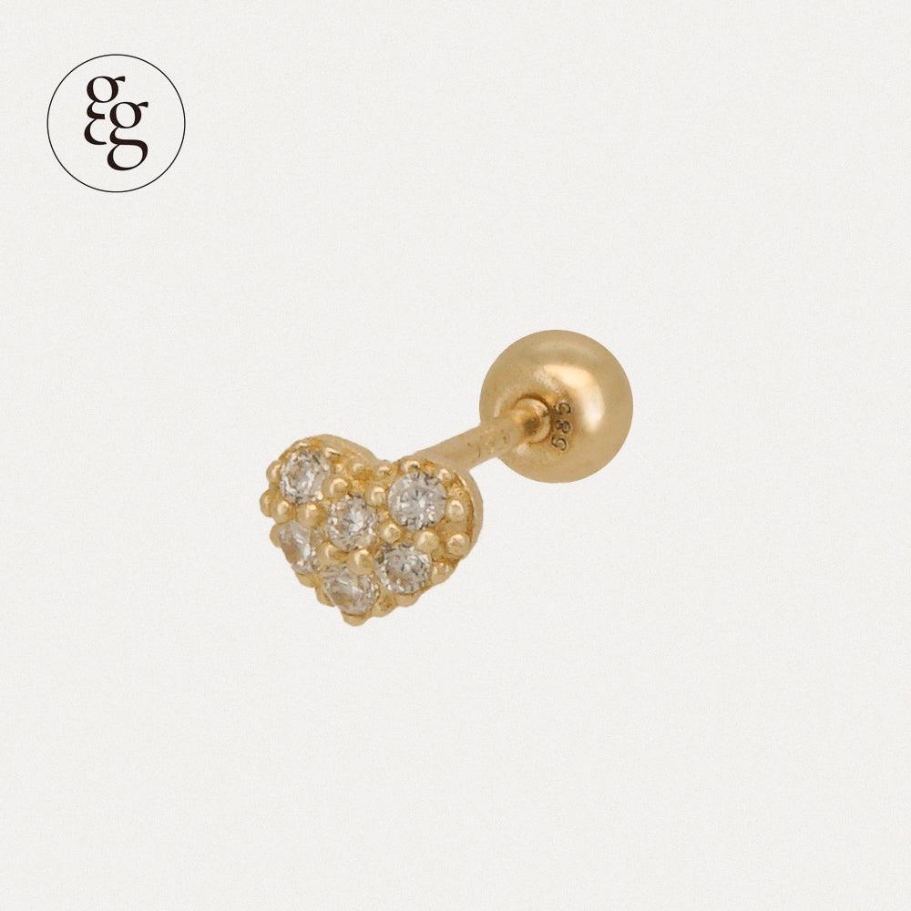 14k plumpy cubic heart piercing 21G - 4MiLi (フォーミリ)