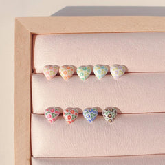 フラワーパターンハート ピアッシング (9Color) - 4MiLi (フォーミリ)