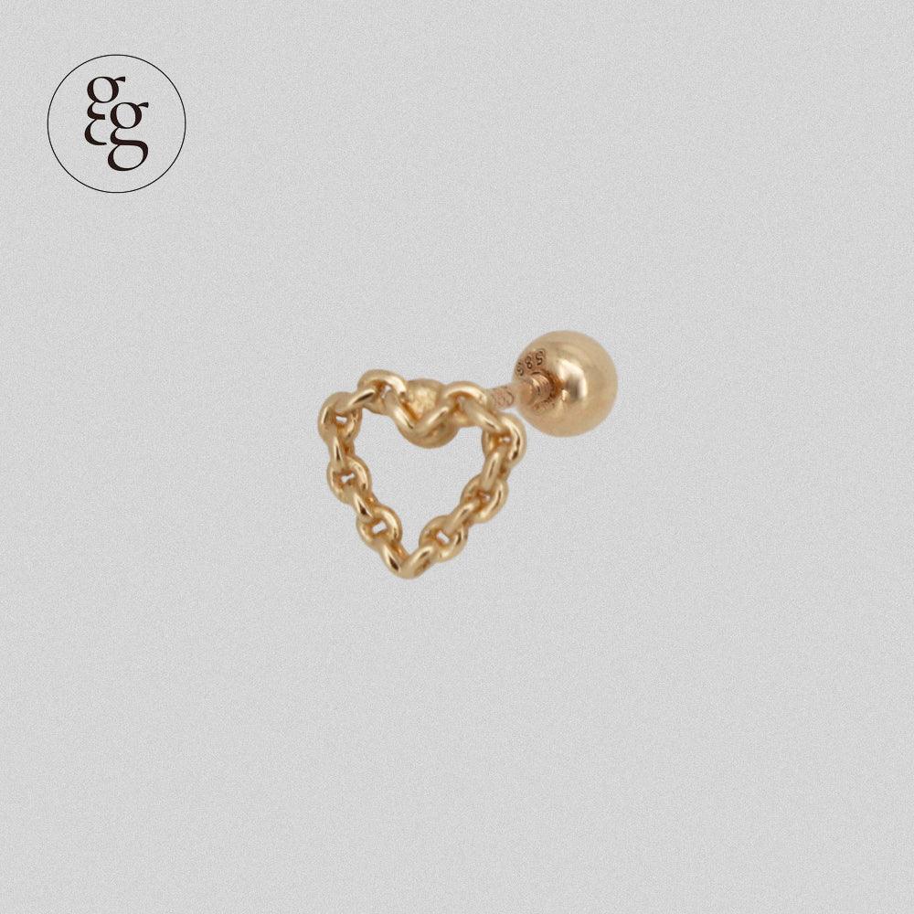 14k chain heart piercing 21G - 4MiLi (フォーミリ)