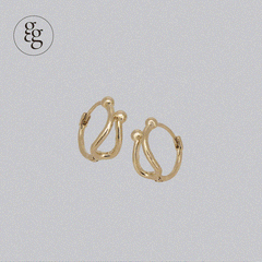 14k double ball loop one touch ring earring - 4MiLi (フォーミリ)