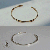 silver925 wave bangle bracelet (2color) - 4MiLi (フォーミリ)