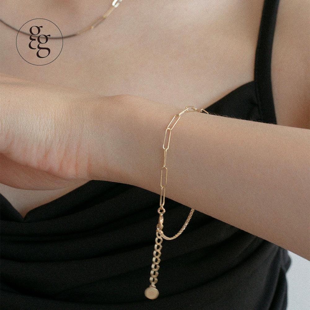 14k double chain half clip bracelet - 4MiLi (フォーミリ)