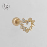 14k heart wreath half cubic piercing 21G - 4MiLi (フォーミリ)
