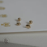 ต่างหูหินกรวด & หยดน้ำ 14k (2 แบบ) 21G