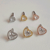 クリスタル ハート(ピアス/ピアッシング) 3 color / 2 size - 4MiLi (フォーミリ)