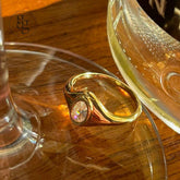 14k cubic oval bold ring - 4MiLi (フォーミリ)