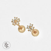 14k mini cubic flower piercing (2type) 21G - 4MiLi (フォーミリ)