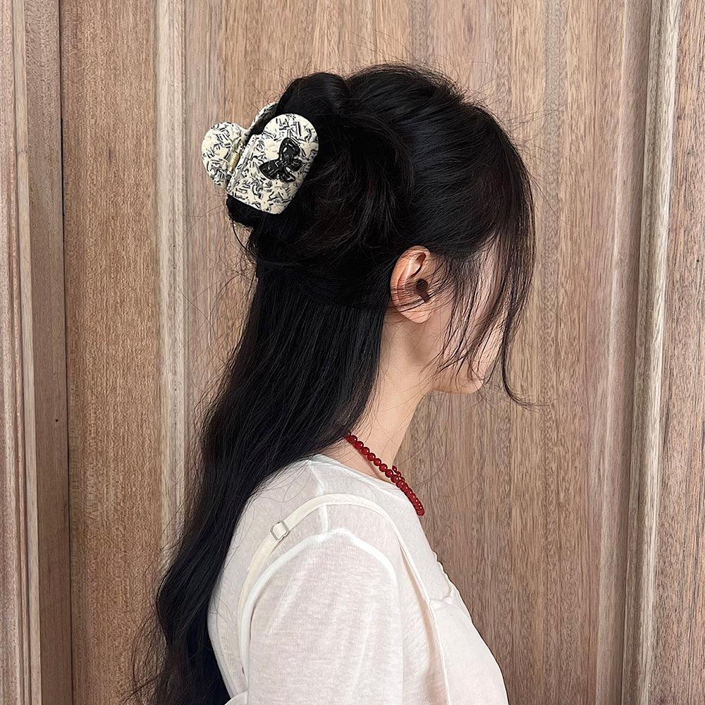 ラブリー リボン ハート ヘアクリップ(3color) - 4MiLi (フォーミリ)
