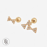 14k cubic bow ribbon piercing (2type) 20G - 4MiLi (フォーミリ)