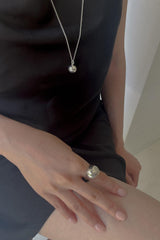 silver925 silver ball long necklace (2color) - 4MiLi (フォーミリ)