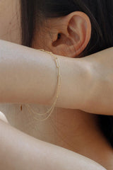 14k double chain half clip bracelet - 4MiLi (フォーミリ)