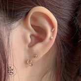 ต่างหูห่วงเส้น 14k one touch