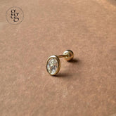 14k oval cubic piercing 21G - 4MiLi (フォーミリ)